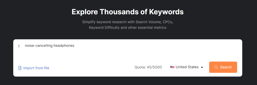 Search a Keyword Database