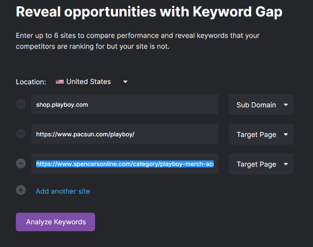 Conduct a Keyword Gap Analysis