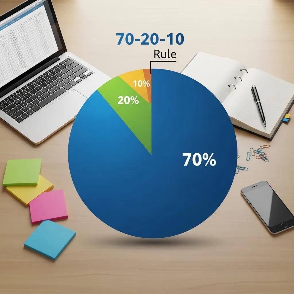 Graphic showing the 70-20-10 marketing budget split for contractors
