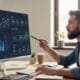 Contractor reviewing PPC costs on a digital marketing dashboard