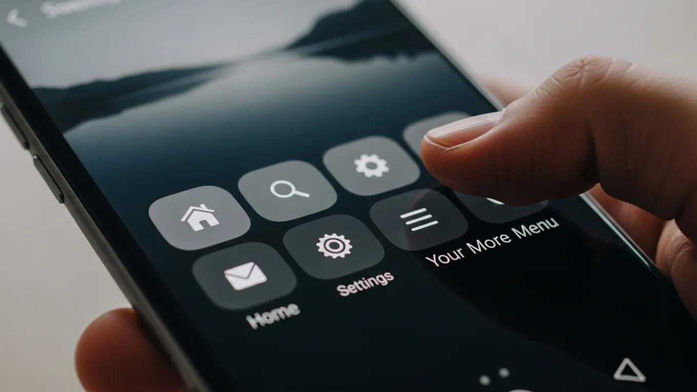 Smartphone showing a simple, thumb-friendly menu for easy mobile navigation