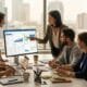 Team planning SEO strategy together in a modern office