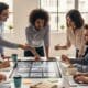 Contracting team and marketers collaborating on social media strategy