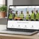 Laptop displaying a modern custom contractor website in a bright workspace — shows the value of tailored web solutions