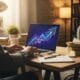 Person working on a laptop in a cozy home office, symbolizing the use of SEO for driving free traffic to websites
