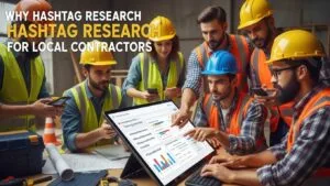Team engaging with social media &mdash; why hashtag research matters for local contractors
