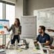 Team planning enterprise SEO for contractors in a modern office