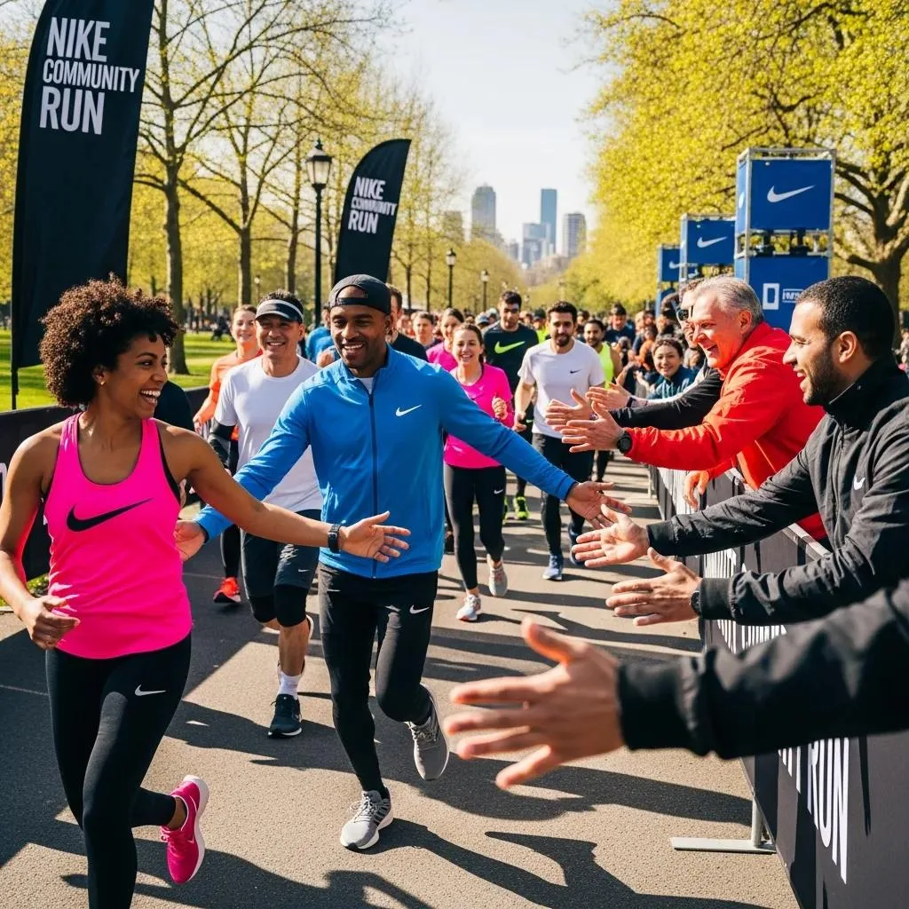 People taking part in a local community fitness event, illustrating community-led brand engagement