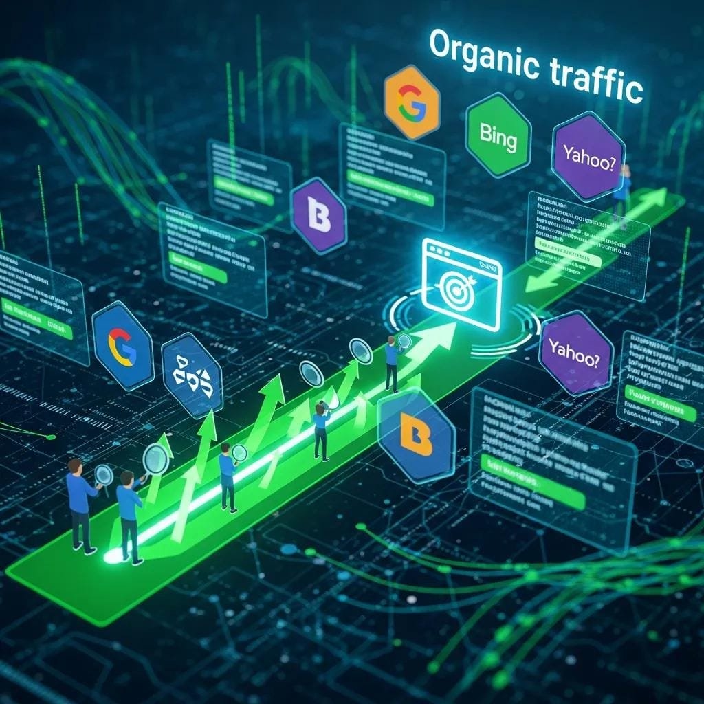 Chart showing organic traffic growth to a contractor website
