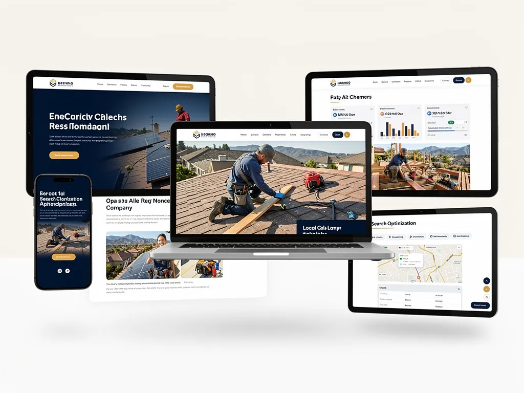 grid of top-performing roofing contractor websites with strong CTAs and local SEO design