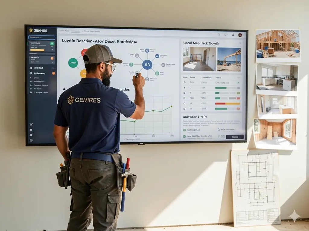 custom home builder website design elements including portfolio layout, trust signals, and mobile CTAs