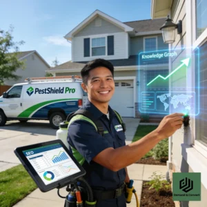 Best pest control companies in the US &mdash; uniformed technician inspecting residential home exterior