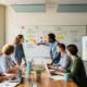 A team collaborating on local SEO strategies in a modern office