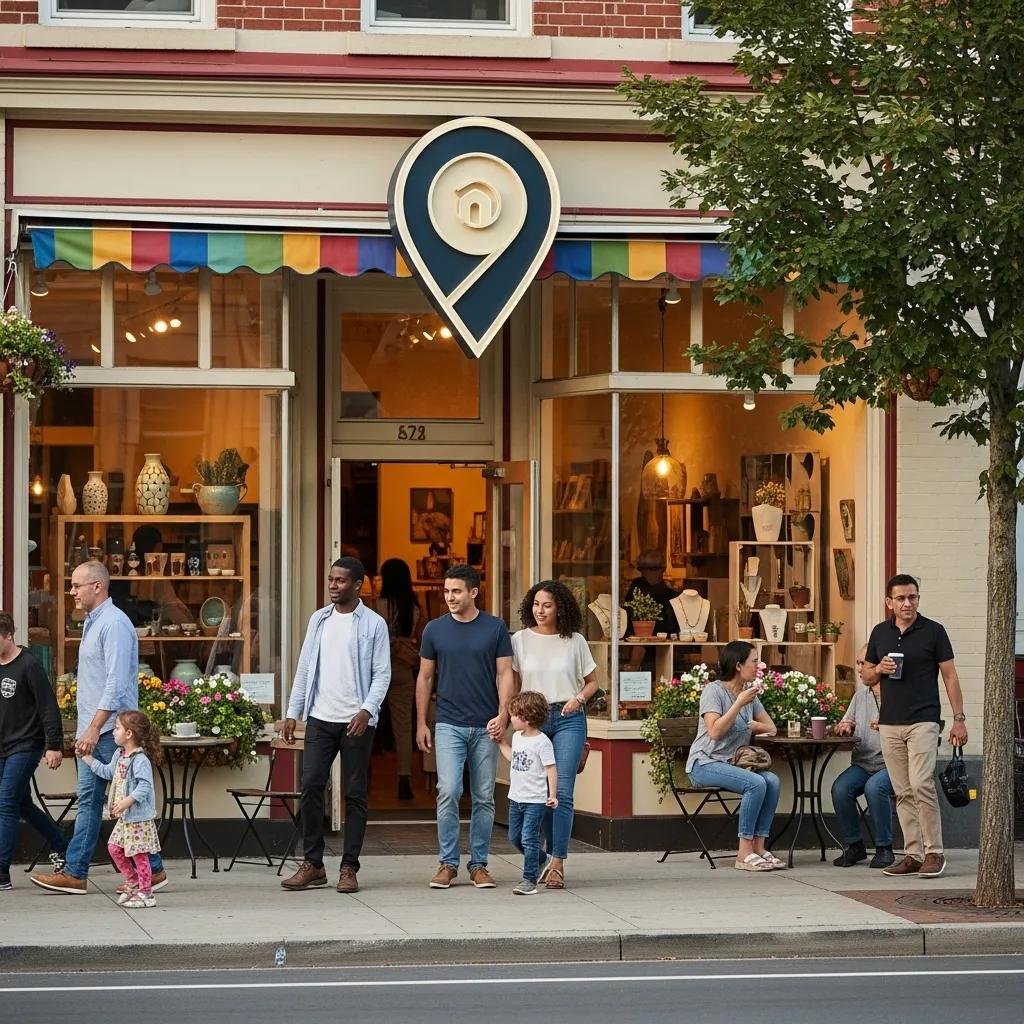 Small business storefront showing local community presence