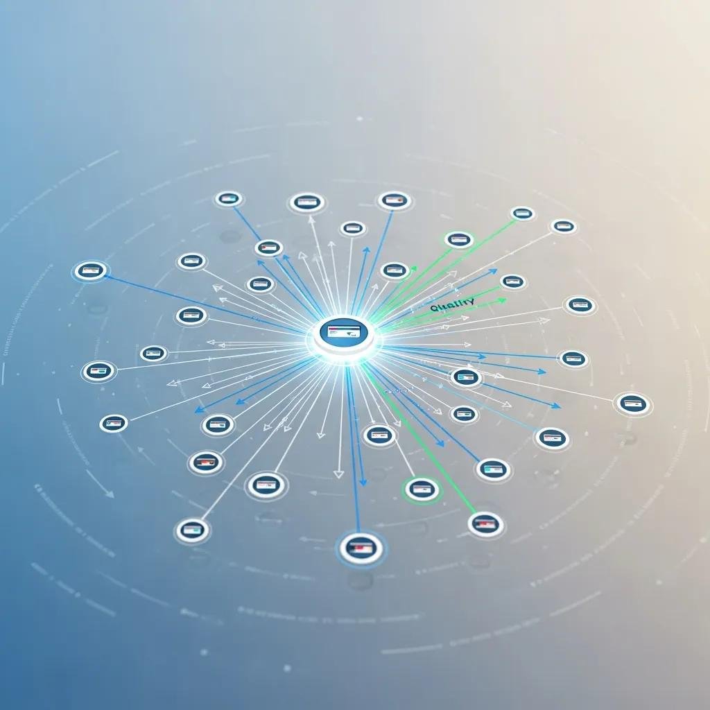 Network of websites showing backlinks and domain authority